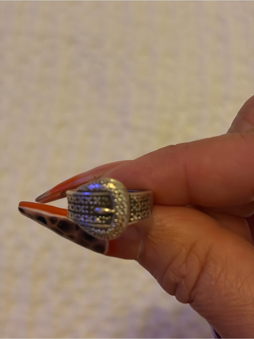 Vintage Sterling Silver Buckle ring.